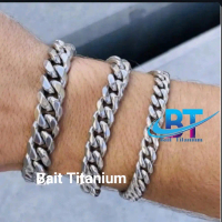 GELANG TANGAN PRIA RANTAI BAJA TITANIUM ASLI ANTI KARAT Stainless
