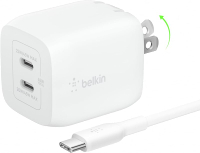 บล็อกชาร์จ Belkin 45W Dual USB C ชาร์จเร็วสุด PD3.0 พร้อมเทคโนโลยี GaN - Samsung Galaxy S25 Apple iP