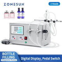 ZONESUN ZS-YTMP2S Semi auto Magnetic Pump Bottle Filling Machine Juice Mineral Water Essential Oil Fluid Quantitative Filler