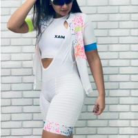 2022 XAMA Cycling Short Sleeve Jersey High Quality Bib Shorts Suit MTB Bicycle Roadbike Clothes Ropa Ciclismo Women Bike Apparel