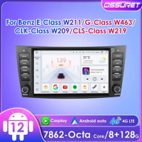 Ossuret 8inch 2Din Android12 Car Radio for Mercedes Benz E-Class W219 W211 W209 Multimedia UI7862 GPS Navi BT 4G RDS DSP CarPlay