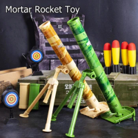 Children's Large Size Mortar Shells Toy Jedi Guns Mortar Grenades Rocket Launch Shooting Toys for Boys Simulation Military Model