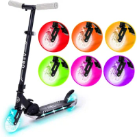 Kick Scooter for Kids Ages 5-7 or 5-8 or 6-12 with Dynamic Lights, Foldable and Height Adjustable, Scooters for Boys