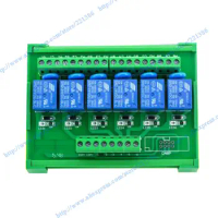 6 channels 24V 10A DIN rail mount Relay Module driver board output amplifier board PLC board Songle relay SRD-24VDC-SL-C PNP