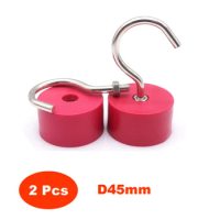 2 Pcs Powerful Neodymium Magnetic Hook Rubber-coated hook magnet For Household Bedroom Iron Cabinet Magnet Hook For Kitchen