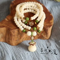 福袋/金海柳與綠菩提 108顆白菩提根佛珠手串項鏈車內掛飾檔位珠1入