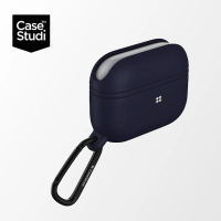 【CaseStudi】AirPods Pro 充電盒 Waterproof 防水矽膠保護套 含扣環 海軍藍色(AirPods Pro 保護殼)