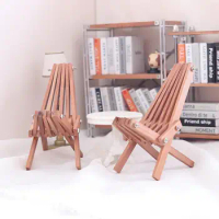 Dollhouse Chair Miniature Foldable Beach Lounge Chair Dollhouse Furniture for Garden Landscape Photography Props