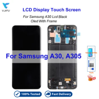 Display OLED For Samsung Galaxy A30 A305 A305G A305F LCD Touch Screen Panel Repair Parts Replacement Supports Finger Lock