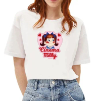 Kawaii Harajuku punk retro Milky Peko-Chan classic T-shirts high quality Y2K tops 100% cotton women' s-Shir T shirt for men tees