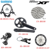 SHIMANO Deore XT M8100 Groupset Shifter M8100 Rear Derailleur Cassette 10-51T M8100 170/175mm Crankset M8120 Bicycle Disc Brake