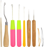 9 Pieces Crochet Needle Dreadlocks Tool Hair Locking Tool for Braiding for Micro Hair Extensions