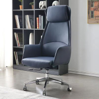 Executive Chair Genuine Leather Home Computer Chair Office Chair Modern Minimalist Beauty Chair Adjustable Gaming Chair with Live Broadcast