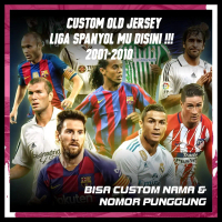 Custom JERSEY LIGA SPANYOL bisa pilih negara dan tahun jersey