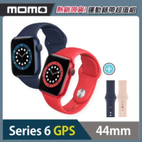 運動錶帶超值組【Apple 蘋果】Apple Watch Series6(S6) GPS 44mm 鋁金屬錶殼搭配運動錶帶