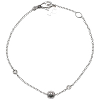 PIAGET 經典P LOGOG水鑽鑲飾造型手鍊(銀色)