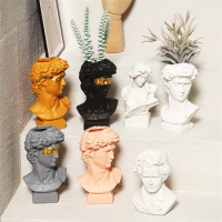David Vase Head Portraits Home Decor Resin Beethoven Imitation Gypsum Living Room Plants Flower Pot Ornament