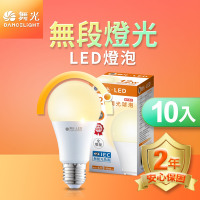 (10入)舞光 LED無段調光燈泡 12W 黃光(暖白)3000K E27 全電壓 2年保固