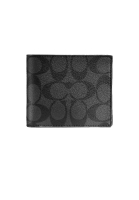 Coach Coach Mens Compact ID Wallet In Signature Coated Canvas Black F74993