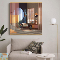 創意幾何莫蘭迪ins風掛畫空間延伸小清新版畫輕奢臥室客廳裝飾畫