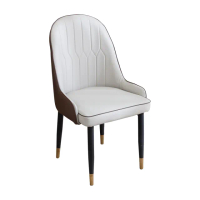 【BODEN】薩曼工業風雙色耐刮皮革餐椅/單椅