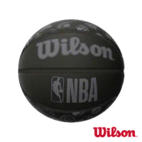 【WILSON】NBA ALL TEAM 隊徽球 黑 合成皮 籃球(7號)