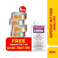 Paket Bundling Supercat Kaleng 95gr 4PCS - Makanan Basah Kucing