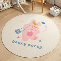 尚美巢品 卡通圓形地墊 電腦椅/沙發腳墊 臥室地毯 客廳地墊- 布魯卡-星光兔 直徑80CM【腳感舒適】【無異味】