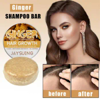 Ginger Shampoo For Hair Anti Hair Loss Soap White Hair Darkening Shampoo Bar Natural Glossy Scalp Hair Growth Shampoo