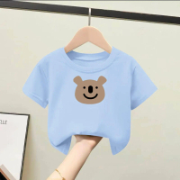 T-shirt kanak-kanak, lengan pendek, leher bulat atas, corak comel#T76