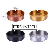 50pcs Nordic Style Stainless Steel Ashtray Portable Home Hotel Rose Gold Round Cigarette Holder Smoking Accessories