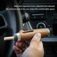 Dust-free Smoking Car Ashtray Wooden Car Portable Smoke Cigarette Mini Filter Anti Tool Soot-flying Ashtray Mobile Holder W5T7