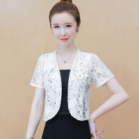 HLLC 2024 Womens Cheongsam Top Lace Cardigan Bolero Blouses Small Shawl Plus Size Formal Elegant Fai