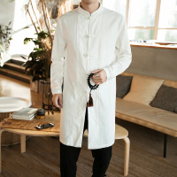 Pakaian tradisional cina untuk lelaki lelaki Overcoat pakaian luar Oriental jubah parit kot lelaki k