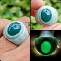 Croom Chalcedony Cincin Batu Giok Asli Jadeite Kristal Tembus Asli