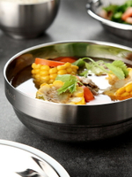 韓式食品級不銹鋼面碗大碗家用湯碗雙層隔熱碗飯碗泡面碗帶蓋餐具