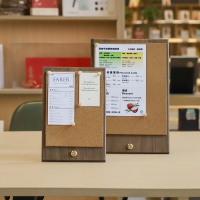 創意菜單展示牌菜單設計製作高檔咖啡價目表桌面立式實木質菜單夾 全館免運
