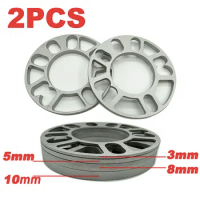 2PCS 3/5/8/10mm Universal Car Wheel Spacer Shims Plate Aluminum Alloy Adaptor Fit 4x100 4x108 4x114.3 5x100 5x108 5x114.3 5x120