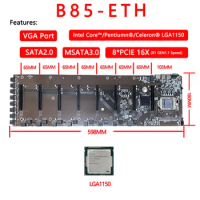 Brand New Mining Machine B85 Motherboard 8 PCIE 16X Graphics Card Slot 8G Mainboard Memory For LGA 1155 CPU Eth Zec ETC Mining
