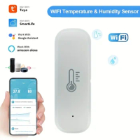 Tuya WiFi Temperature Humidity Sensor Home Connected Thermometer Compatible With Smart Life Alexa Google Assistant