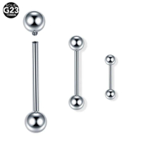 1Pc G23 Titanium Internally Threaded Tongue Piercing Industrial Barbell Ring Nipple Bar Ear Tragus Piercing Body Jewelry 16G 14G