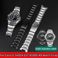 Stainless Steel Watchband for Casio G-Shock Heart of Steel GST-B500BD/GST-B500 AD Watch Band Metal Folding buckle Strap Bracelet