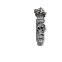 National standard S925 sterling silver, skull, bullet, three-dimensional, old, unscrewable up and down, men and women vintage pe