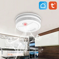 Tuya WiFi Smoke Alarm Fire Protection Smoke Detector Fire Alarm Home Security System Firefighters Smoke Sensor