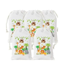 12 animal gift bags jungle Safari zoo themed boy girl Wild one two three 1st 2nd 3rd 4th Birthday party Baby Shower decoration