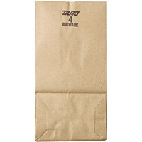 Duro Gusset Fold Top Paper Bags, Brown, 500 Ct