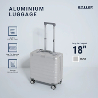 BALLER Koper Aluminium Carry On 18 inch Silver - Koper Kabin Kecil Travelling Dual TSA Lock