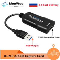 USB Video Capture Card HDMI-Compatible to USB Video Capture Device Grabber Recorder for PS4 DVD Camera Live Streaming