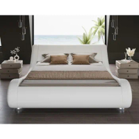Queen Bed Frame Twin White No Box Spring Needed &amp; Easy Assembly Bed Bases and Frames Luxury Bedroom Set Furniture Home Bedframe