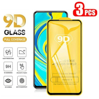 9D 3PCS Full Cover Tempered Glass On For Redmi Note 10 9 S 8 T 7 A 6 Pro Max 4G Screen Protector For POCO M3 X3 Pro Screen Glass
